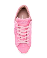 rosa Wildleder niedrige Sneakers von Philippe Model