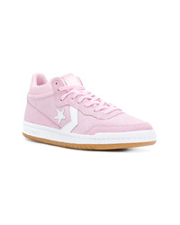 rosa Wildleder niedrige Sneakers von Converse