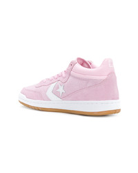 rosa Wildleder niedrige Sneakers von Converse