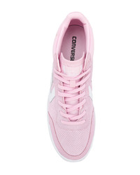 rosa Wildleder niedrige Sneakers von Converse