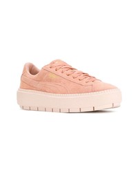 rosa Wildleder niedrige Sneakers von Puma