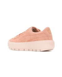 rosa Wildleder niedrige Sneakers von Puma