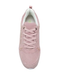 rosa Wildleder niedrige Sneakers von Versace Jeans