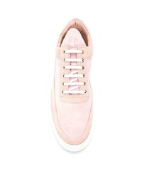 rosa Wildleder niedrige Sneakers von Filling Pieces