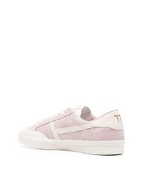 rosa Wildleder niedrige Sneakers von Tom Ford