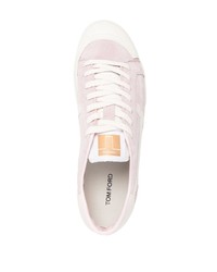 rosa Wildleder niedrige Sneakers von Tom Ford