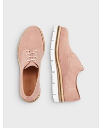 rosa Wildleder Oxford Schuhe von Bianco