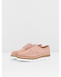 rosa Wildleder Oxford Schuhe von Bianco
