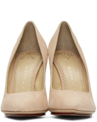 rosa Wildleder Pumps von Charlotte Olympia