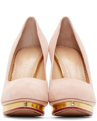 rosa Wildleder Pumps von Charlotte Olympia