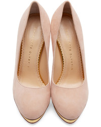 rosa Wildleder Pumps von Charlotte Olympia