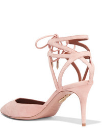 rosa Wildleder Pumps von Aquazzura