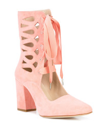 rosa Wildleder Stiefeletten mit Ausschnitten von Jill Stuart