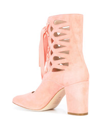 rosa Wildleder Stiefeletten mit Ausschnitten von Jill Stuart