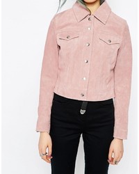 rosa Wildlederjacke von Asos