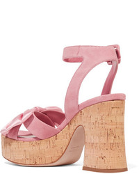 rosa Wildledersandalen von Miu Miu