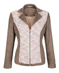 rosa Wollbikerjacke von PAOLA