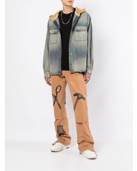 rotbraune bedruckte Jeans von Amiri