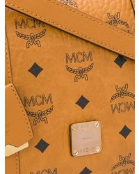 rotbraune bedruckte Shopper Tasche aus Leder von MCM