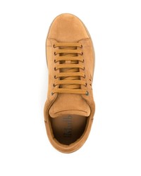 rotbraune bedruckte Wildleder niedrige Sneakers von Mulberry