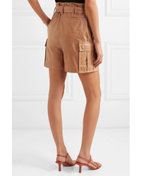 rotbraune Bermuda-Shorts aus Leder von Brunello Cucinelli