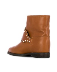 rotbraune beschlagene Leder Stiefeletten von Via Roma 15