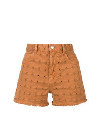 rotbraune bestickte Shorts von Isabel Marant Etoile