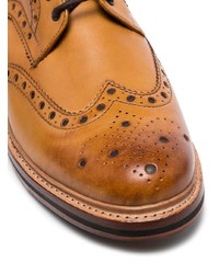 rotbraune Brogue Stiefel aus Leder von Grenson