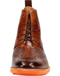 rotbraune Brogue Stiefel aus Leder von Melvin&Hamilton