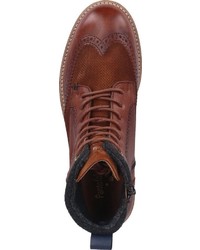 rotbraune Brogue Stiefel aus Leder von Pantofola D'oro