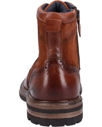 rotbraune Brogue Stiefel aus Leder von Sansibar