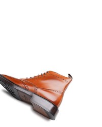 rotbraune Brogue Stiefel aus Leder von SHOEPASSION