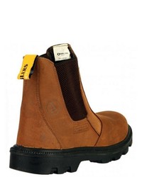 rotbraune Chelsea Boots aus Leder von Amblers Safety