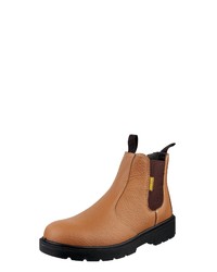 rotbraune Chelsea Boots aus Leder von Amblers Safety