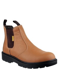 rotbraune Chelsea Boots aus Leder von Amblers Safety