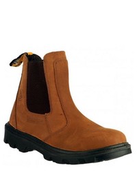 rotbraune Chelsea Boots aus Leder von Amblers Safety