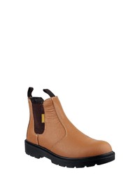 rotbraune Chelsea Boots aus Leder von Amblers Safety