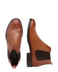 rotbraune Chelsea Boots aus Leder von Base London