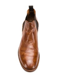 rotbraune Chelsea Boots aus Leder von Officine Creative