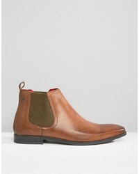 rotbraune Chelsea Boots aus Leder von Base London