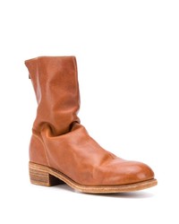 rotbraune Chelsea Boots aus Leder von Guidi