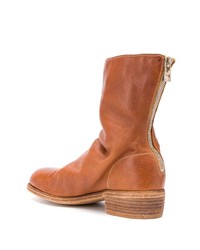 rotbraune Chelsea Boots aus Leder von Guidi