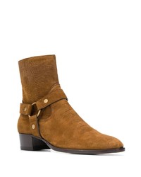 rotbraune Chelsea Boots aus Leder von Saint Laurent