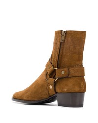 rotbraune Chelsea Boots aus Leder von Saint Laurent