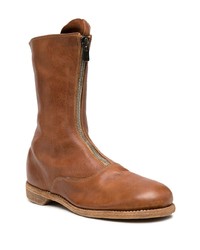 rotbraune Chelsea Boots aus Leder von Guidi