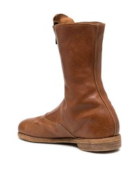 rotbraune Chelsea Boots aus Leder von Guidi