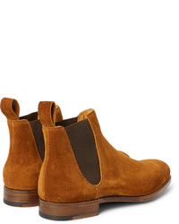 rotbraune Chelsea Boots aus Wildleder von Edward Green