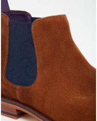 rotbraune Chelsea Boots aus Wildleder von Ted Baker