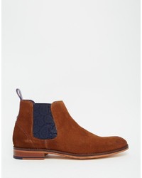 rotbraune Chelsea Boots aus Wildleder von Ted Baker