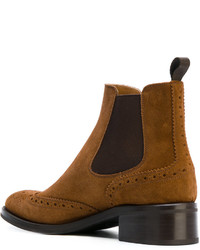 rotbraune Chelsea Boots aus Wildleder von Church's